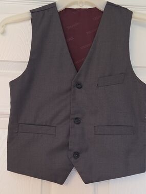 Boys' Charcoal Dress Vest - Classic Formal Tuxedo Suit